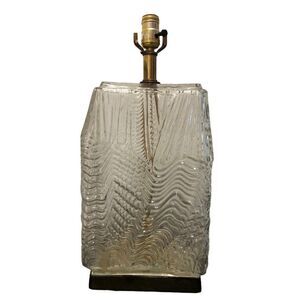 Vintage Ice Glass Table Lamp  Underwriters Laboratories Morris Greenspan Modern